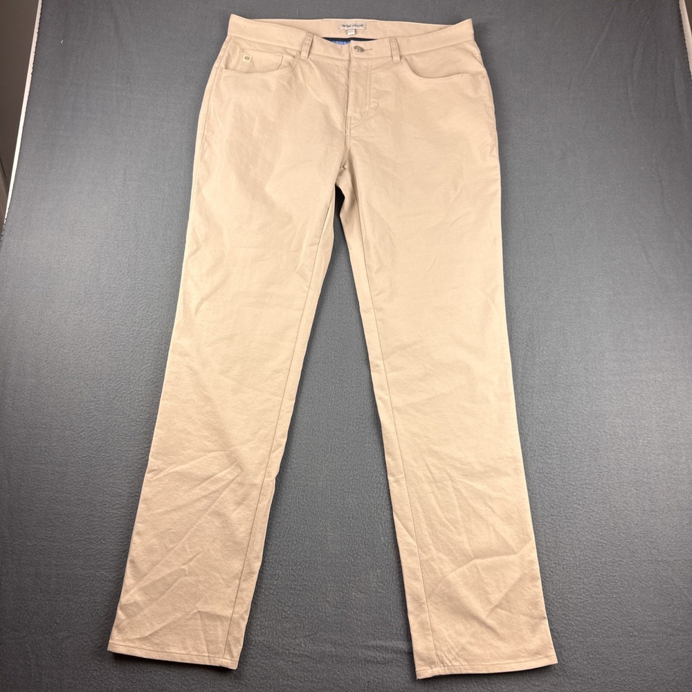 Peter Millar EB66 Pants Men's 34x32 (Fits 35x32) Beige Performance Golf Crown